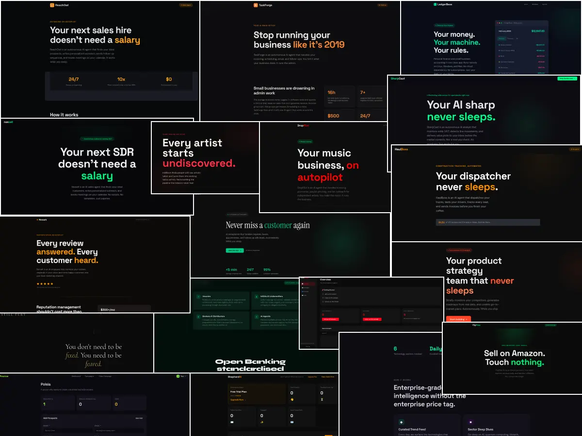 Collage of polsia generated sites